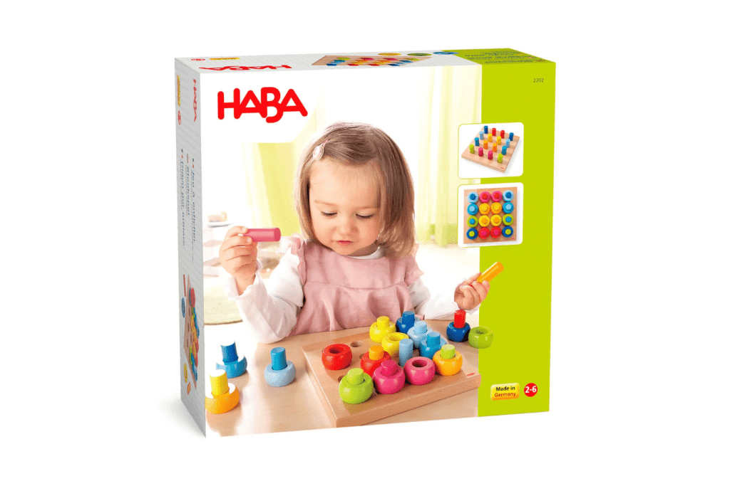 Rainbow Whirls Wooden Sorting and Stacking Game