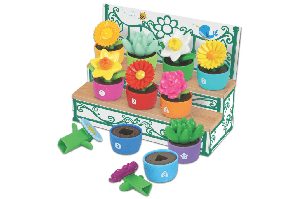 Shape & Colour Garden, Learning Resources, toys for toddlers, best toys for toddlers, hands-on learning toys for toddlers, toys that teach colours, toys that teach shapes, shelf work, The Montessori Room, Toronto, Ontario, Canada.