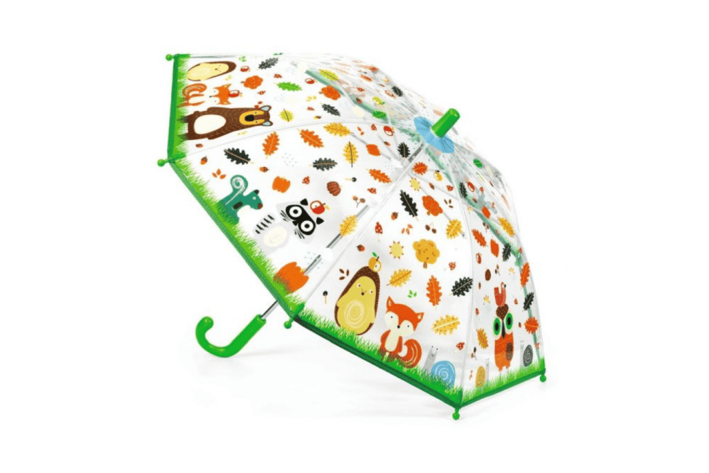 Djeco Umbrella petit Animals of the Forest, djeco small umbrellas, toddler umbrellas, little kids umbrellas, small umbrella for kids toronto, Canada