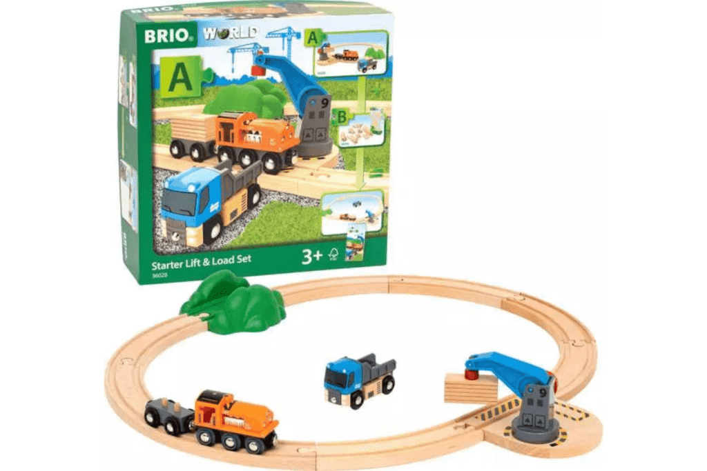 Starter Lift & Load Set, Brio, wooden tray sets, best wooden train sets, best gifts, The Montessori Room, Toronto, Ontario, Canada.