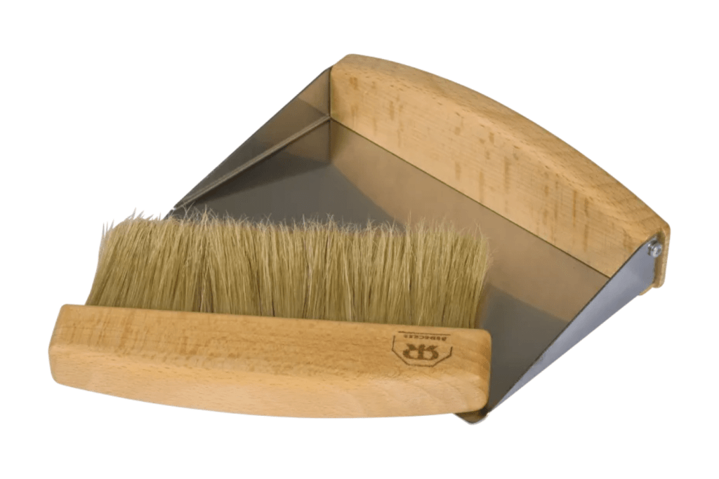 Table Sweeping Set, Redecker, child-sized sweeping set, child-sized practical life tools, sweeping up crumbs, broom for snack table, care of the indoor environment, The Montessori Room, Toronto, Ontario, Canada.