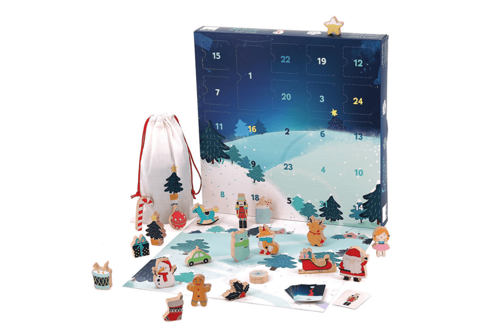 Vilac Touch & Find Christmas Advent Calendar, Advent calendars for toddlers, chocolate-free advent calendar, advent calendar for 2 year old, advent calendar for 3 year old, advent calendar for 4 year old, advent calendar for 5 year old, advent calendar for 6 year old, unique advent calendar, The Montessori Room, Toronto, Ontario, Canada.