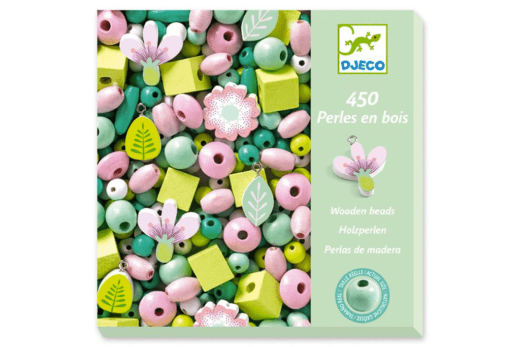 Djeco Wooden Beads, Leaves and Flowers, Birds, Small Animals, wooden beads for bracelets, friendship bracelets, best gifts for creative kids, The Montessori Room, Toronto, Ontario, Canada.
