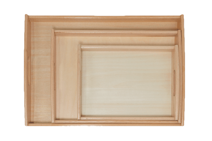 Beech Wood Tray with Handles - The Montessori Room, toronto, Ontario, Canada, wooden trays, Montessori trays, Montessori shelf accessories, toy display trays, Montessori activity tray, shelf work tray