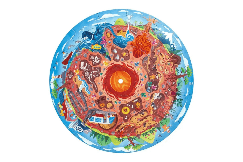 Centre of the Earth puzzle, Hape, floor puzzle, science, geology, 36 pieces, 4 years and up, The Montessori Room, Toronto, Ontario, Canada.