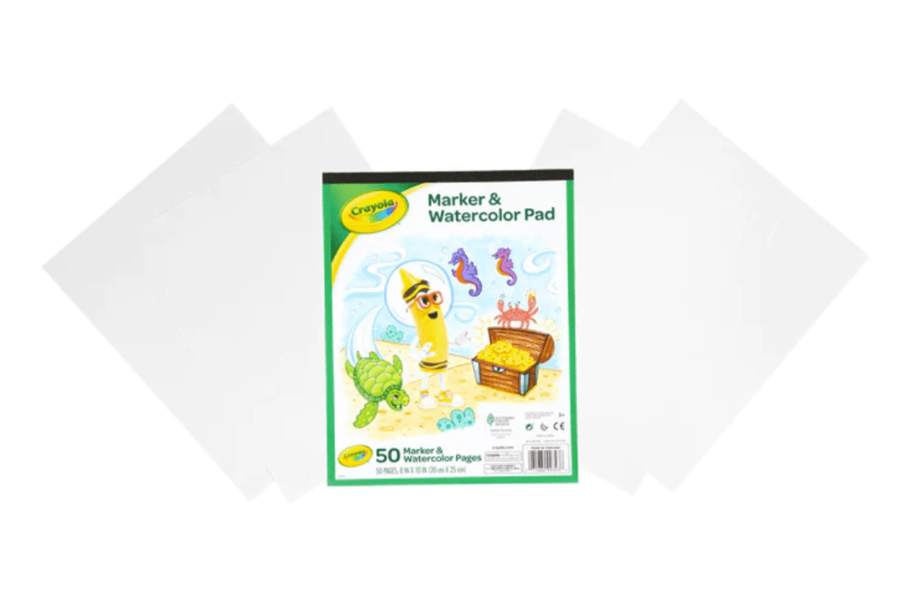 Crayola Marker & Watercolour Pad (60 Pages), watercolour paper for kids, marker paper for kids, art supplies for kids, craft supplies for kids, imaginative play, creative play, high quality paper for kids, The Montessori Room, Toronto, Ontario, Canada.