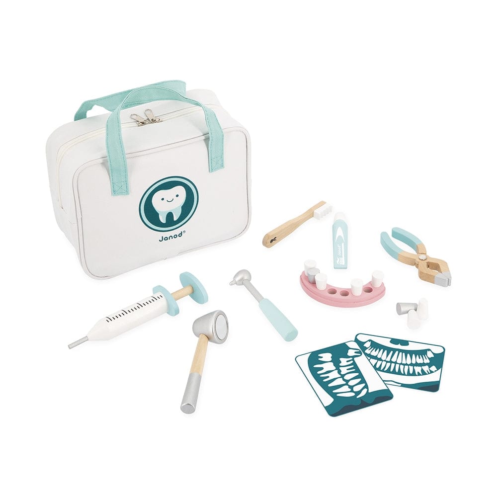 Dentist Set - The Montessori Room, Toronto, Ontario, Canada, Janod, wooden Dentist set, pretend play, imaginative play, wooden toys, role play, best toys for 3 year olds