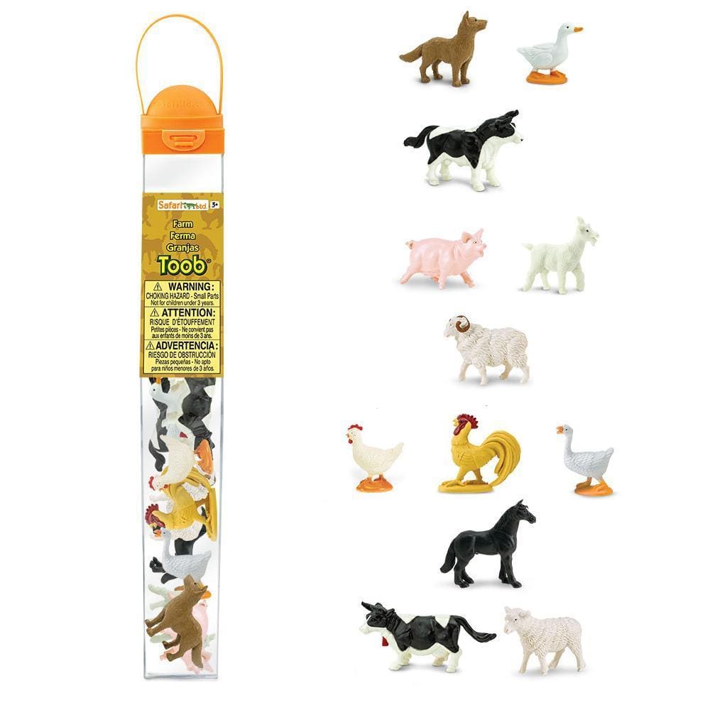 Farm Toob® - The Montessori Room Safari Toys, Safari Ltd, Farm toys, Farm animals, plastic animals, animal figures, learn about farm animals, good quality animal toys, small toys, educational toys, The Play Kits by Lovevery, Lovevery, Montessori toy subscription, buy Lovevery item individually, Lovevery Canada, Lovevery in store, The Companion Play Kit 22 - 24 months