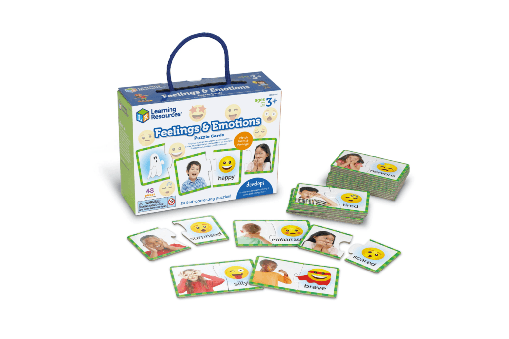 Feelings & Emotions Puzzle Cards, Learning Resources, 3 years and up, preschool readiness, social emotional learning, emotion cards, The Montessori Room, Toronto, Ontario, Canada.