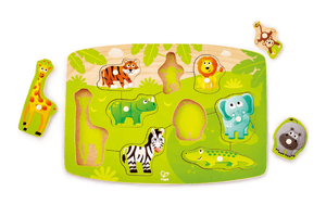 Hape Jungle Peg Puzzle, The Montessori Room, Toronto, Ontario, Canada, Hape, beginner puzzle, animal puzzle, wooden puzzle, educational toys, best gift for 2 year old