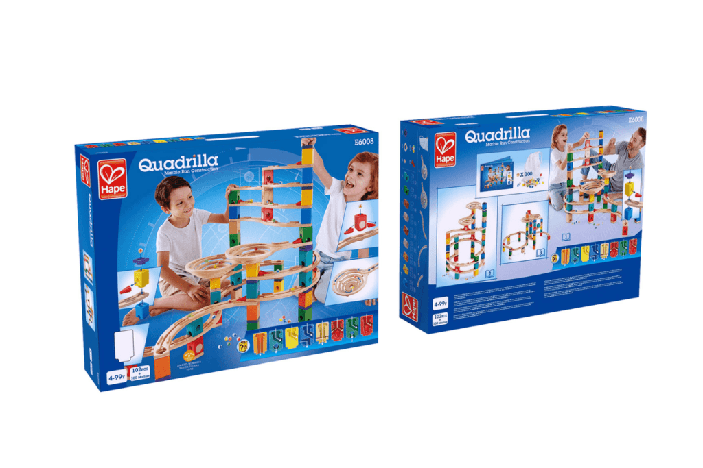 Hape Quadrilla Marble Run Construction, The Ultimate, Hape The Ultimate, the ultimate marble run, best marble run, wooden marble run, best marble run for 4 year olds, large marble run sets, educational toys, open ended toys, building toys, construction toys, The Montessori Room, Toronto, Ontario, Canada