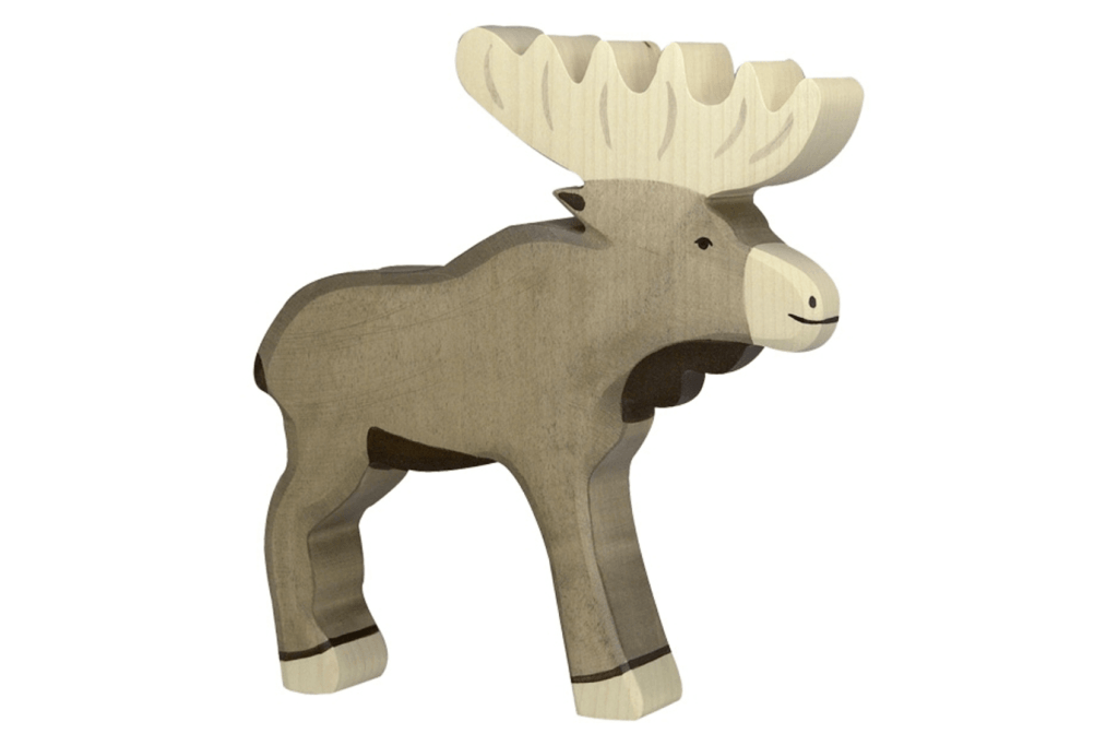Holztiger Moose, Elk, wooden animals, toy animals for kids, wooden toys, Montessori toys, Toronto, Canada