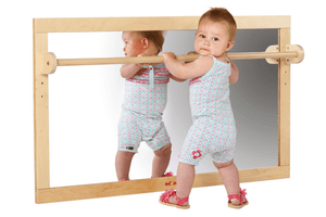 Infant Toddler Mirror with Wooden Bar