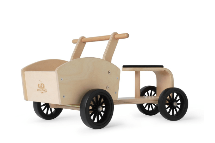 Kinderfeets Cargo Bike, indoor ride on, wood ride on for babies, toddlers, kids, Toronto, Canada