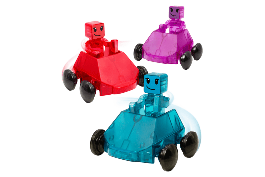 Magna-Tiles® Dashers 6-Piece Set, magnatiles cars, magnatiles dashers, magnatiles people in cars, magnatiles roads, in store Toronto, Canada
