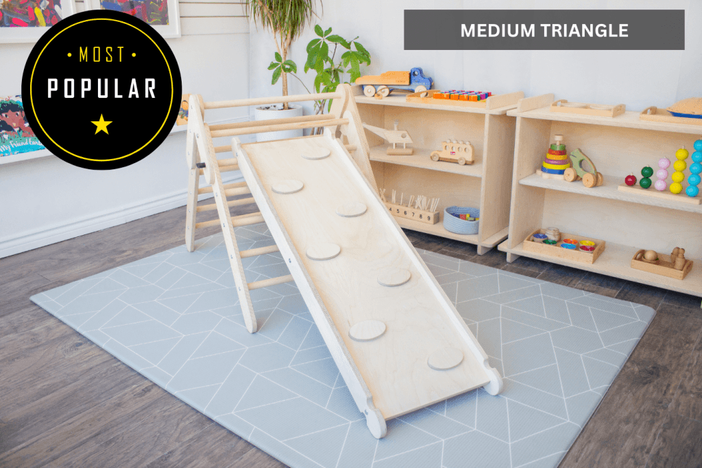 Pikler Triangle + Ramp - Made In Canada - Wood Imperfections - FINAL SALE