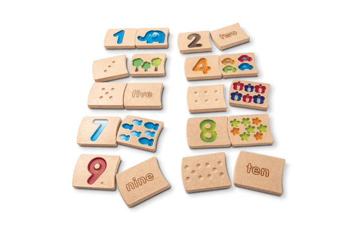 Numbers 1-10 (Gradient) - The Montessori Room, Plan Toys, Toronto, Ontario, Canada, math toys, educational toys, numbers, 1:1 correspondence, matching toys, wooden toys