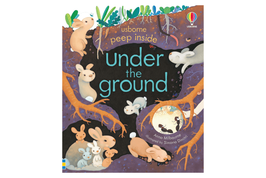 Peep Inside Under The Ground, Usborne Books, Peep Inside Books, Fossils, insects, animals, best children's book, toddler lift the flap books, Toronto, Canada