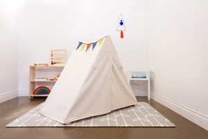 Pikler Tent - The Montessori Room, Toronto, Ontario, Canada, Made in Canada, Pikler Triangle accessories, Pikler Triangle tent, toddler tent, children's tent, Montessori climbing triangle tent, fort, canvas tent