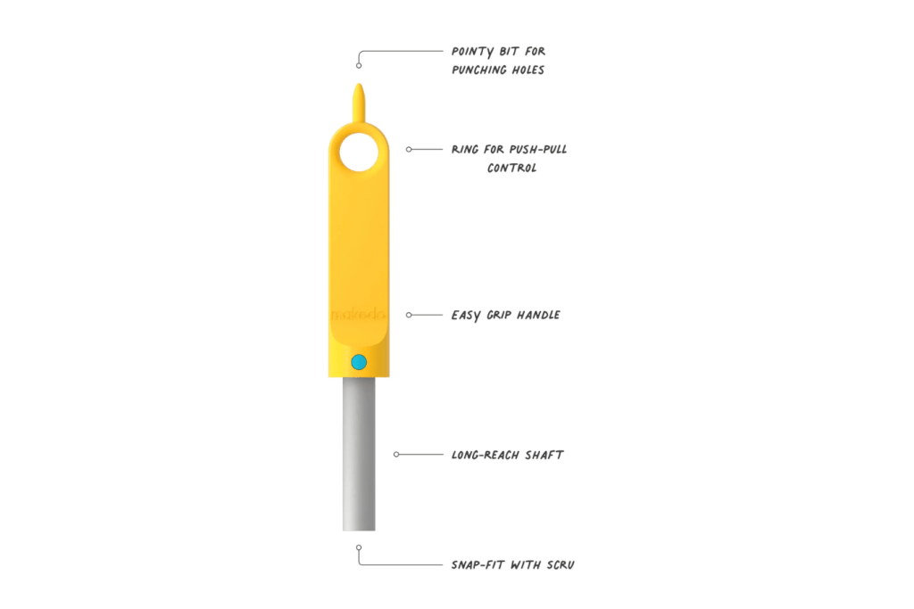 Scru-Driver by Makedo, cardboard construction tool, scru not included, easy grip handle, 4 years and up, imagination and creativity, The Montessori Room, Toronto, Ontario, Canada. STEM toys for kids.
