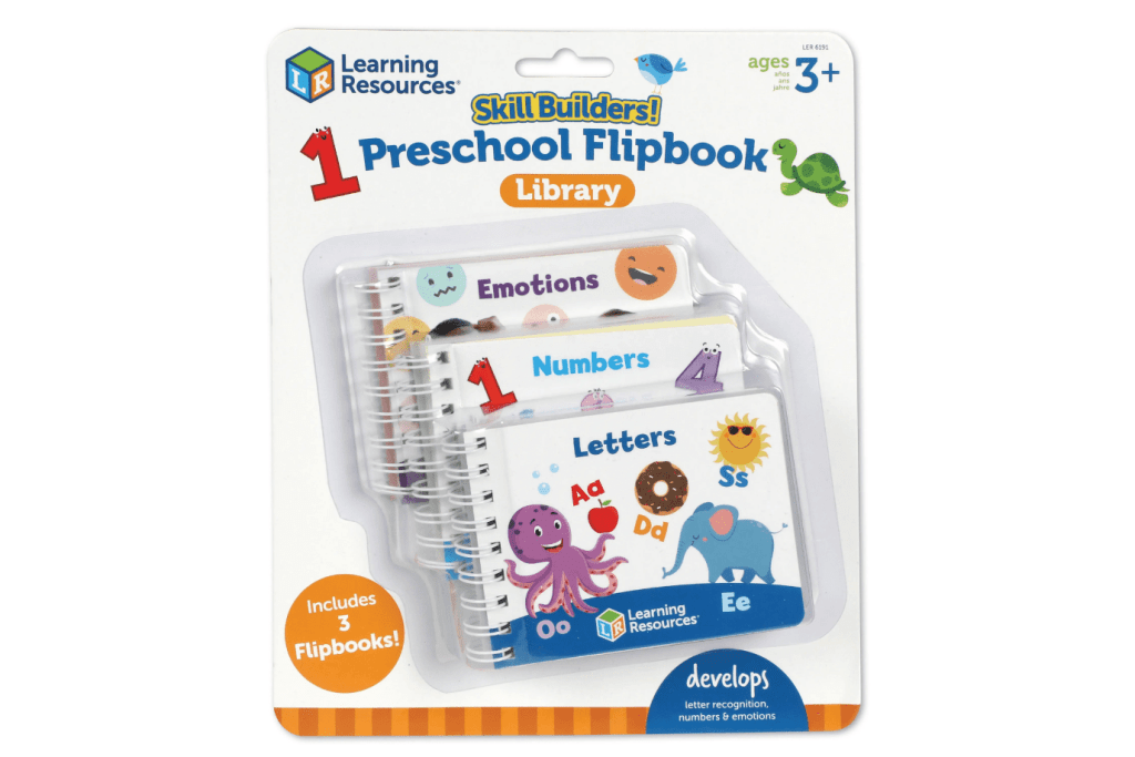 Skill Builders! Preschool Flipbooks by Learning Resources, flipbooks for preschoolers,  letter flash cards, number flash cards, emotion flash cards, educational toys for kids, classroom quality toys for kids, kindergarten prep, The Montessori Room, Toronto, Ontario, Canada.