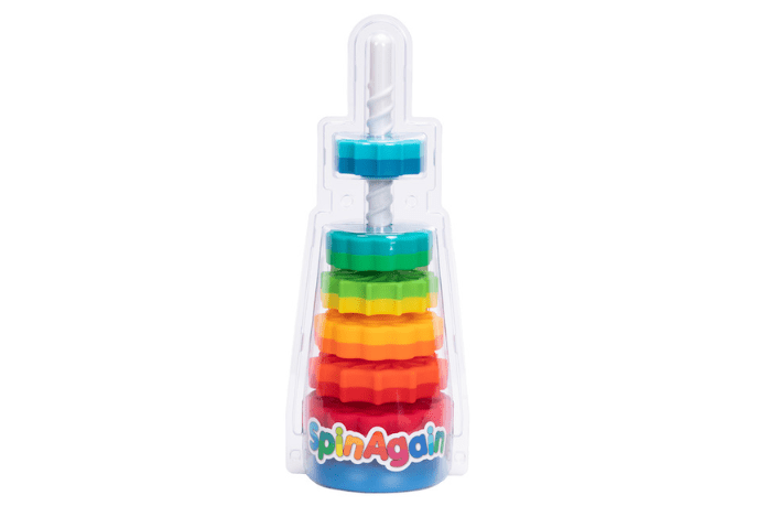 SpinAgain, Outset Media, spinning toy, stacking toy, sensory toy, best toy for baby, best toy for 1 year old, The Montessori Room, Toronto, Ontario, Canada, Fat Brain Toys