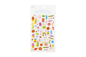 Stickiville Stickers by Ooly, Candy Shoppe, 3 years and up, sparkly stickers, dessert themed, stocking stuffers, travel activities, loot bags, The Montessori Room, Toronto, Ontario, Canada. 