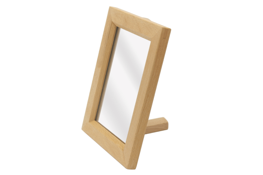 Self-standing mirror for children, Montessori practical life activity, mirror for children, mirror for kids, small mirror for kids, polishing activity, Toronto, Canada