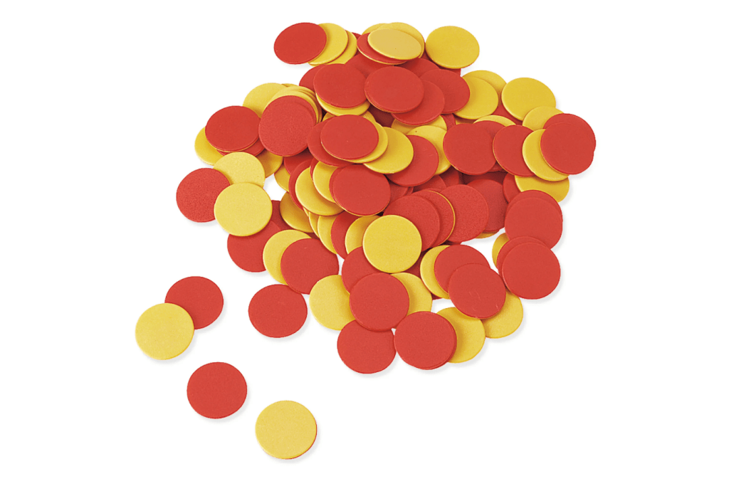 Two-Colour Counters Smart Pack (Set of 120), red and yellow counters, math materials, introducing math concepts, counting, sorting, patterning, Learning Resources, The Montessori Room, toronto, Ontario, Canada.