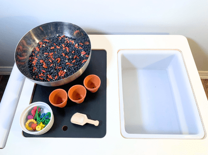 3 Simple Sensory Bin Set Ups - Search and Match, Flowers, or Puzzles