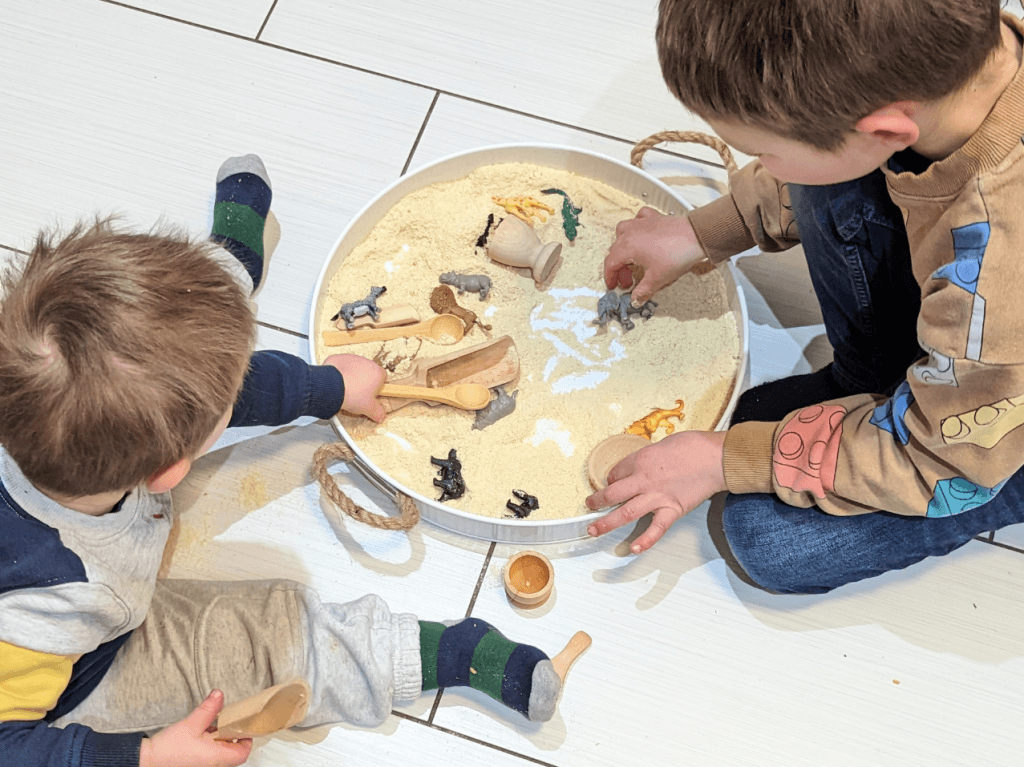 Edible sensory bins, sensory bins for toddlers, safe sensory bins for one year olds, pasta sensory bin, dye pasta for sensory bin recipe