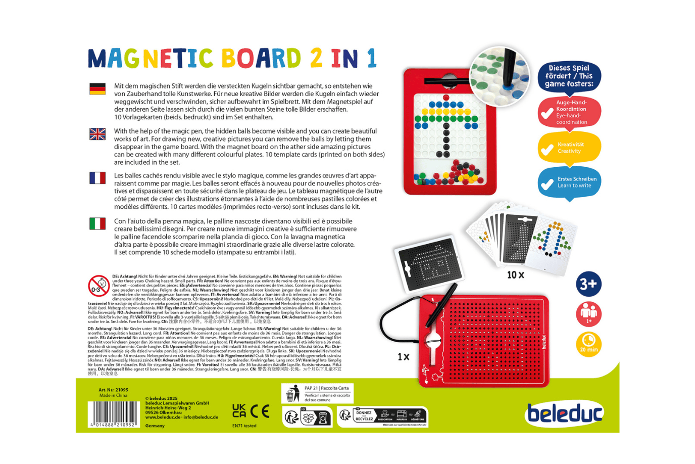 Playwell Beleduc 2-in-1 Magnetic Activity Board