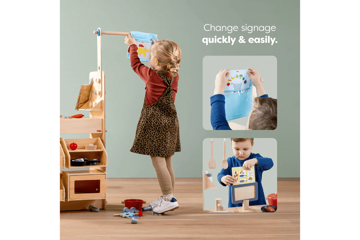 Haba Creative Play 3 in 1 – Play Kitchen, Store & Workshop