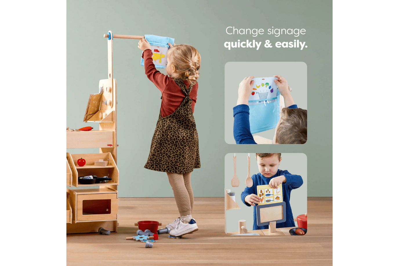 Haba Creative Play 3 in 1 – Play Kitchen, Store & Workshop