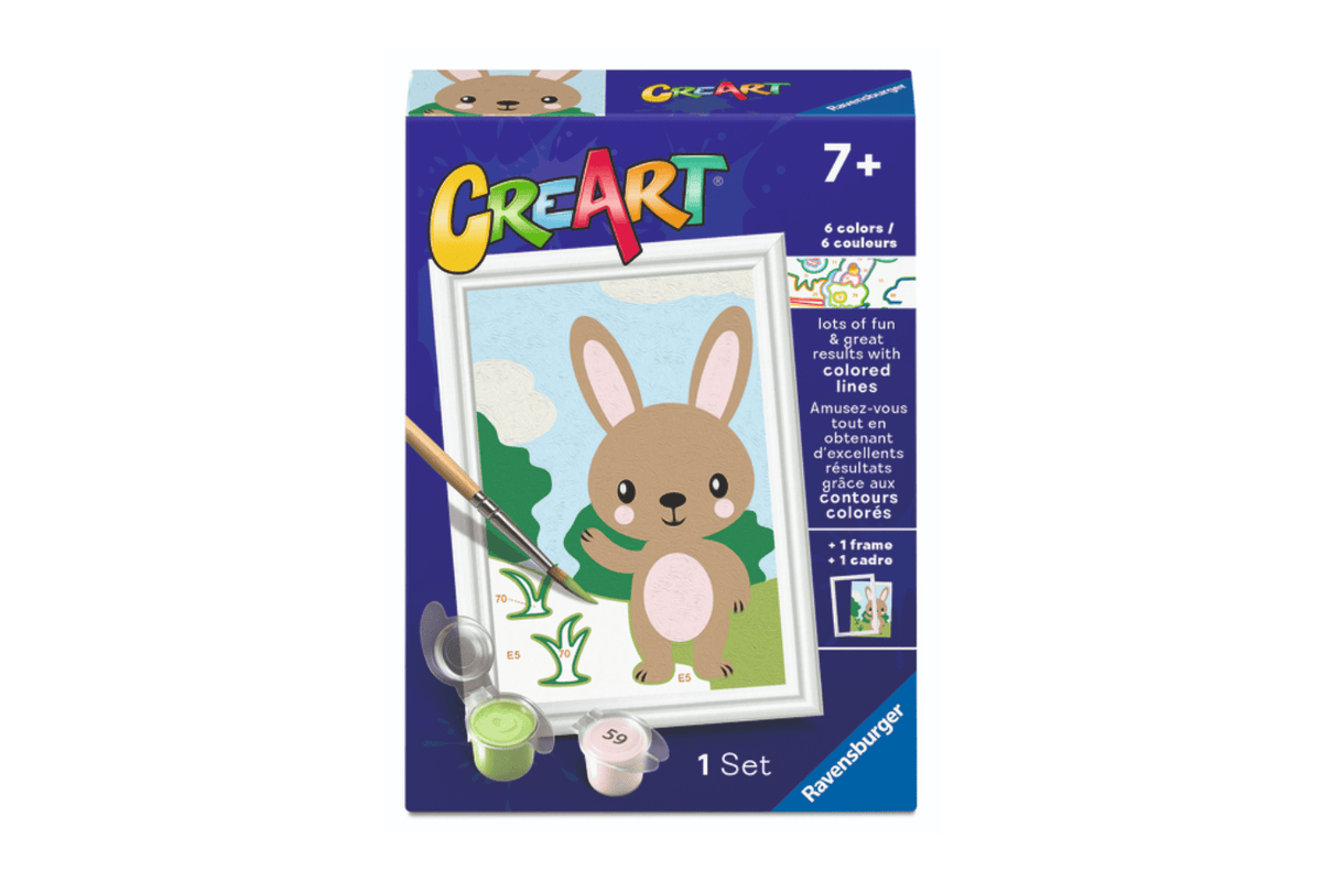 Tracy Stevenson Cute Bunny 8x12cm CreArt Paint By Number Kits With Frame