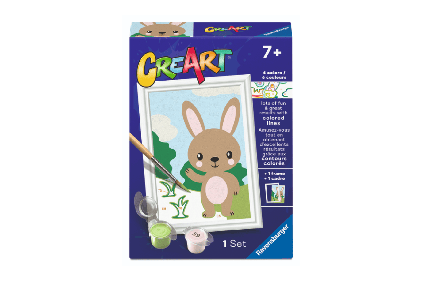 Tracy Stevenson Cute Bunny 8x12cm CreArt Paint By Number Kits With Frame