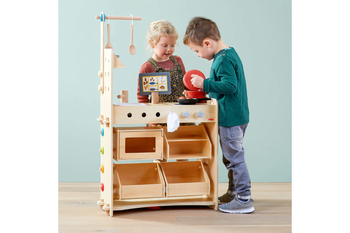 Haba Creative Play 3 in 1 – Play Kitchen, Store & Workshop