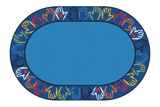 Hands Together Border Rug Oval (Two Sizes Available)
