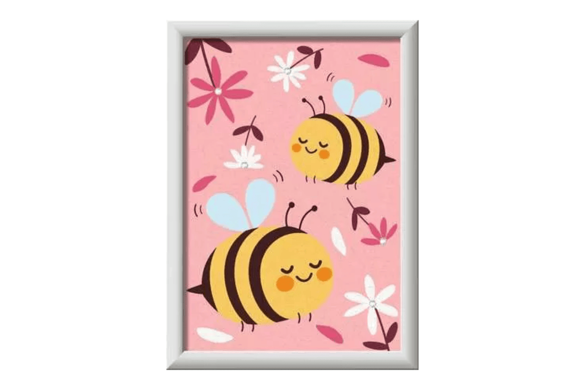 Tracy Stevenson Happy Bumblebees 12x18cm CreArt Paint By Number Kits With Frame