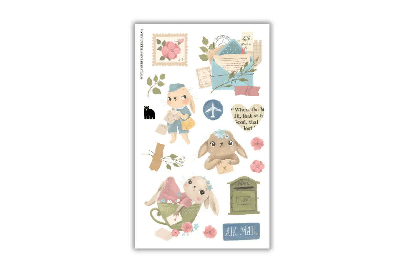 Four Bears Sticker Club Bunny Mail Four Bears Sticker Club Stickers - Easter Stickers