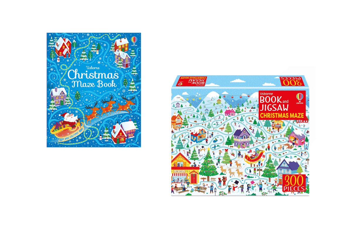 Harper Collins Book Usborne Picture Puzzles: Christmas Maze (300 pieces)