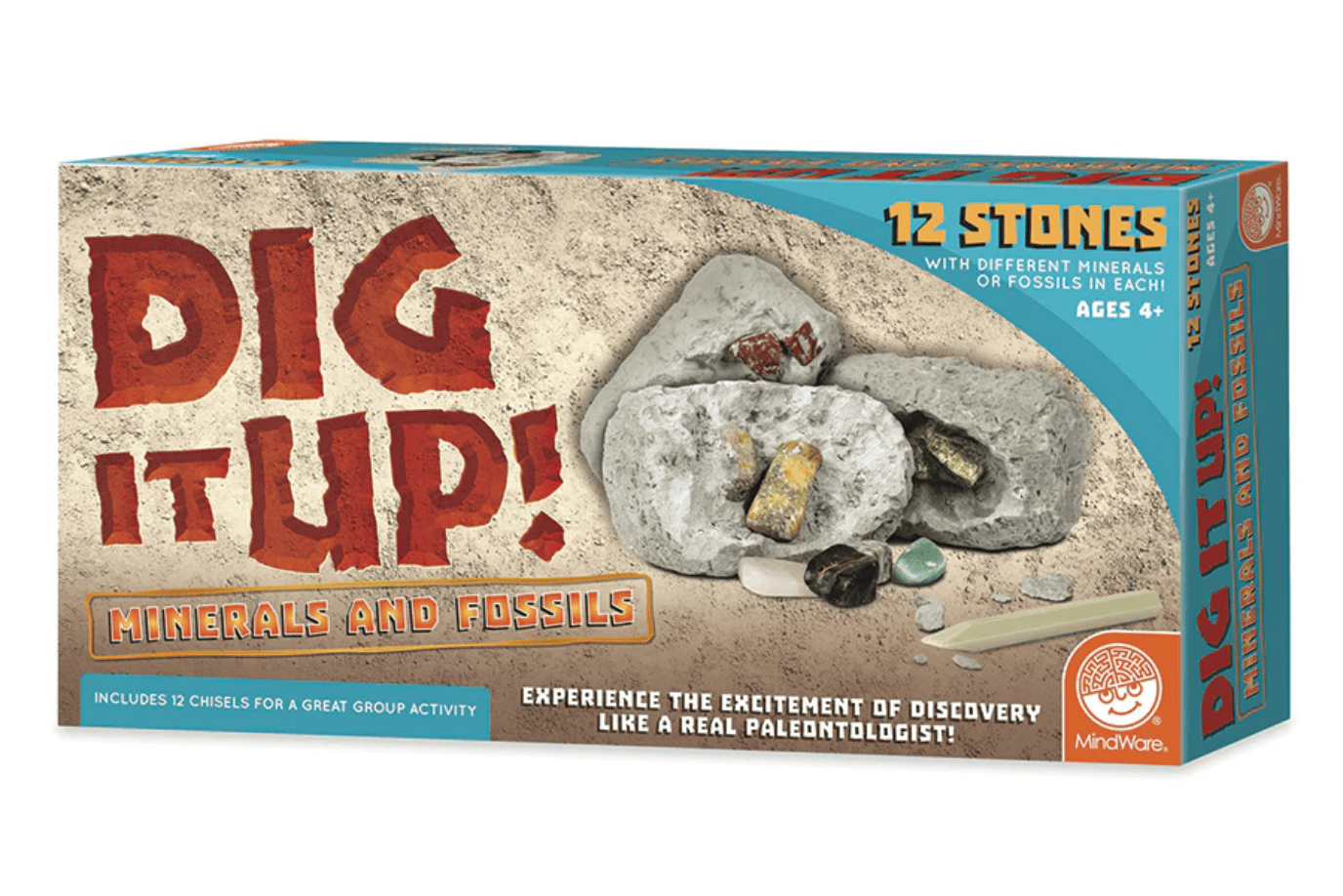 Outset Media Minerals and Fossils / Box of 12 Dig It Up! Excavation Kits (Multiple Themes Available)