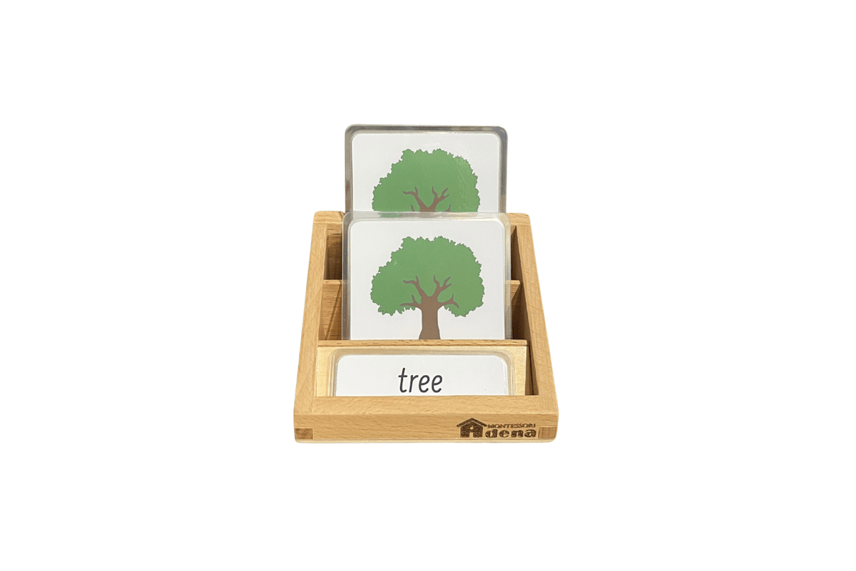 Adena Montessori Wood 3-Part Card Holder
