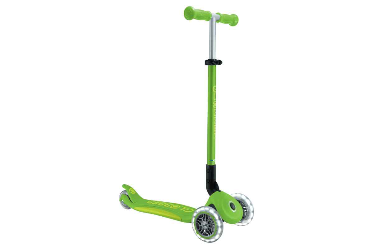 Incredible Novelties Lime Green/Apple Green Globber Elite Foldable Scooter with Lights