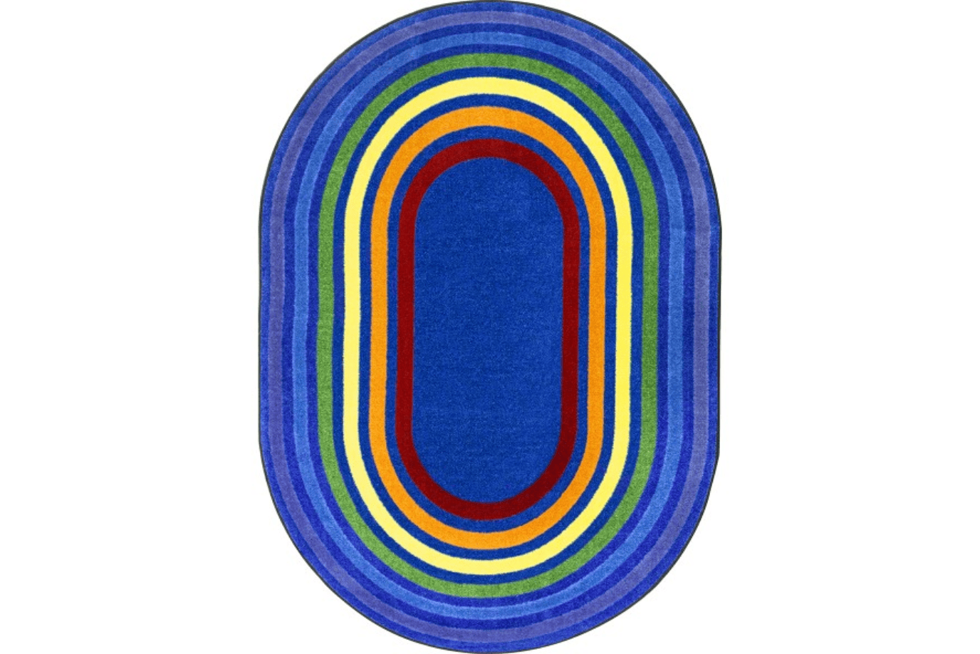 Joy Carpets 3'10" x 5'4" Oval Rainbow Rings Rug (Various Sizes Available)