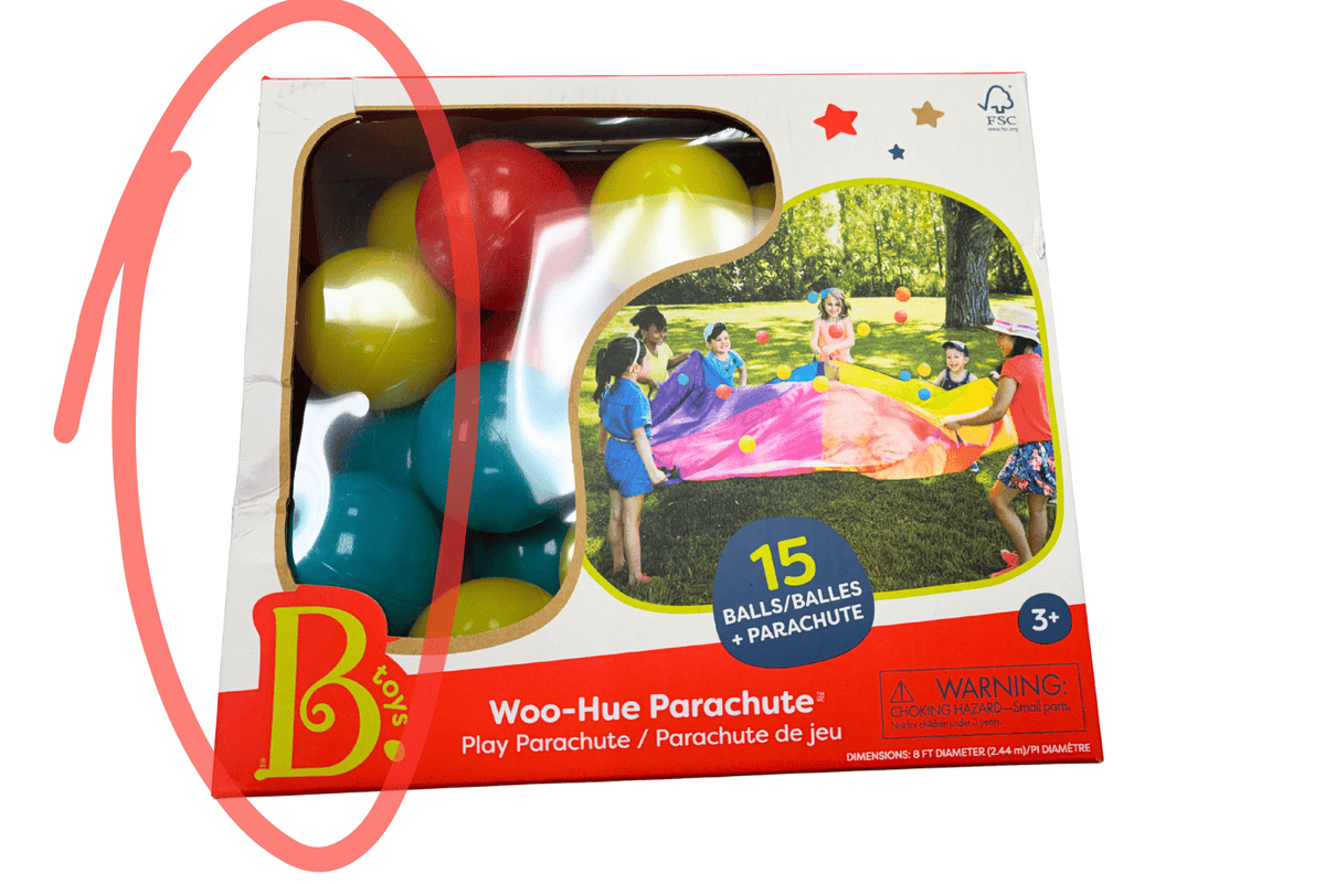 K.I.D. Toys Inc. Colourful Parachute and 15 Balls - Damaged Packaging - FINAL SALE