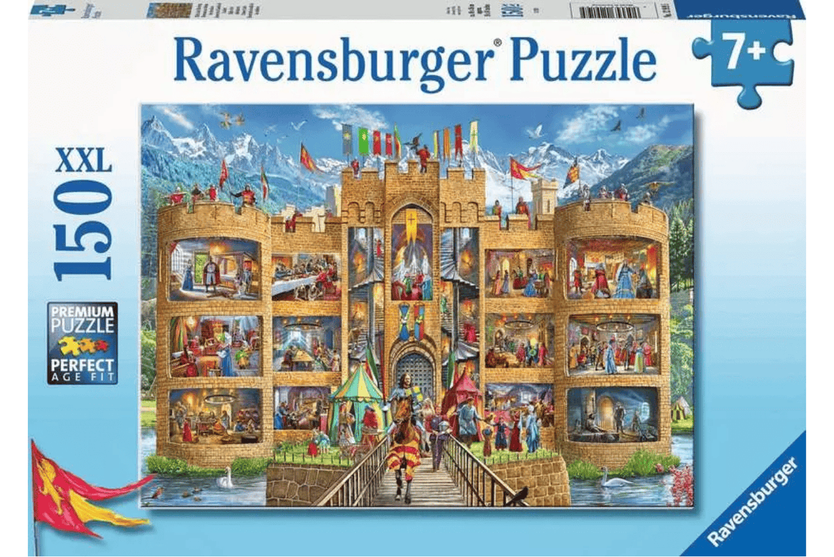 Cutaway Castle 150 Piece Puzzle, Ravensburger, jigsaw puzzles for 7 years and up, jigsaw puzzles for 8 years and up, jigsaw puzzles for 9 years and up, jigsaw puzzles for 10 years and up, jigsaw puzzles for teens, The Montessori Room, Toronto, Ontario, Canada. 