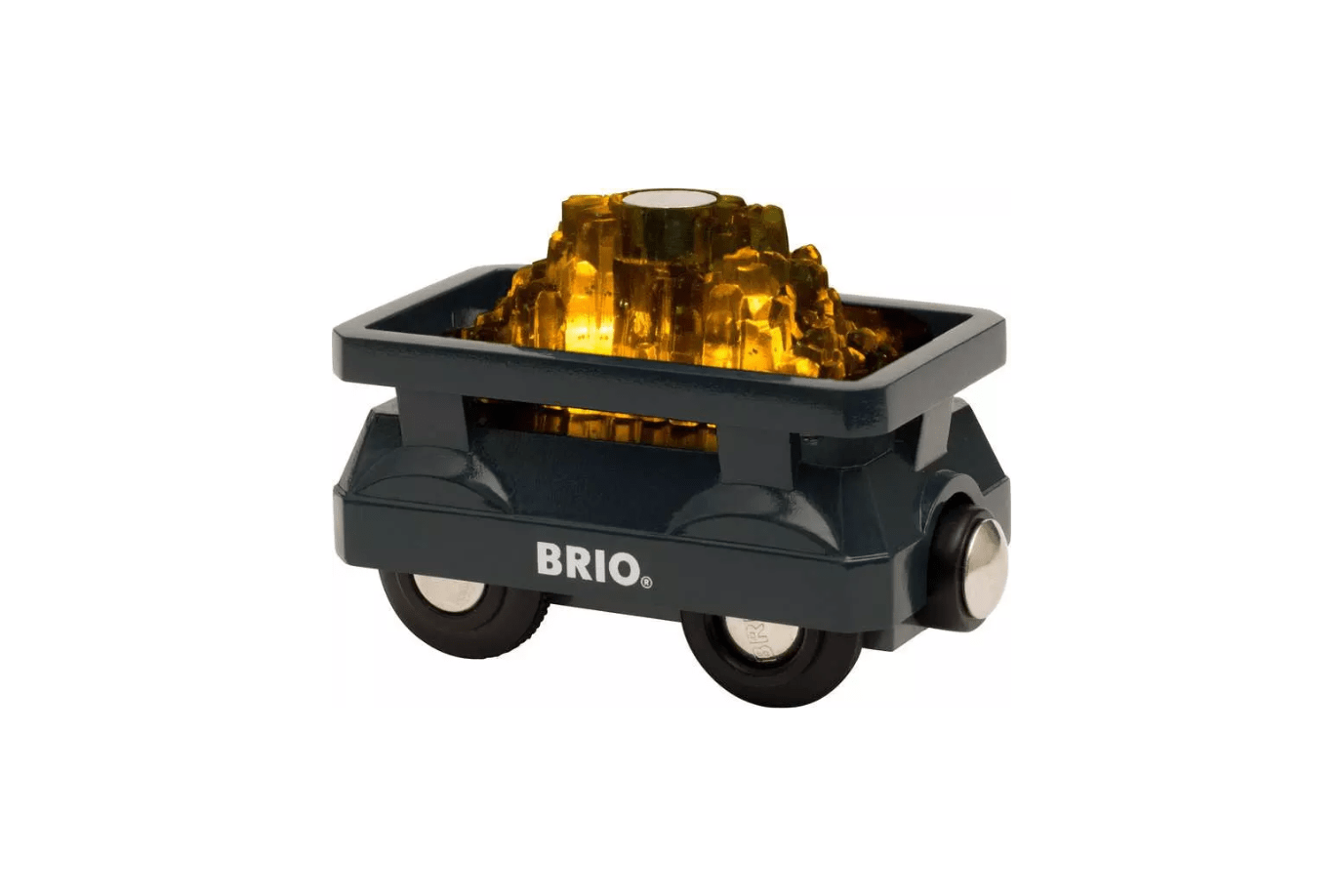 Brio Light Up Gold Wagon, Brio, Brio accessories, wooden train set, best wooden train set, high quality wooden train set, best gifts for kids, The Montessori Room, Toronto, Ontario, Canada. 