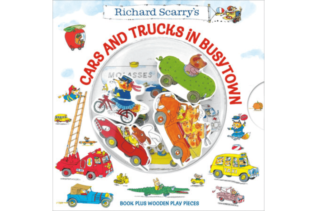 Raincoast Books Richard Scarry's Cars and Trucks in Busytown [Book + Wooden Play Pieces]