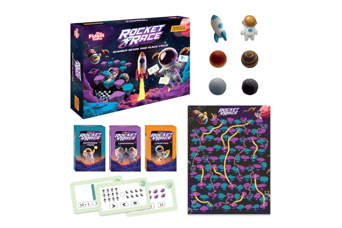 The Fidget Company Rocket Race Math Game - Ages 5 - 8